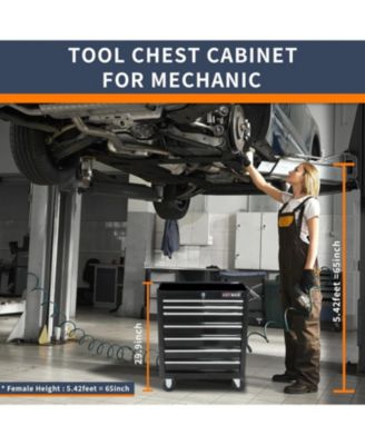 7-Drawer Industrial Tool Cart with Locking Wheels and Ball Bearing Slides