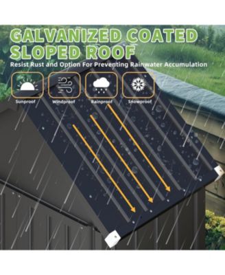 Outdoor Storage Cabinet Waterproof with Shelves, Vertical Tall Sheds Cabinet