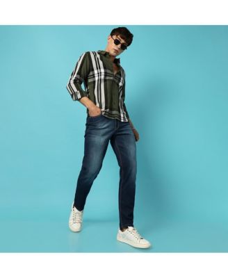 Men's Tartan Plaid Dark Green Shirt