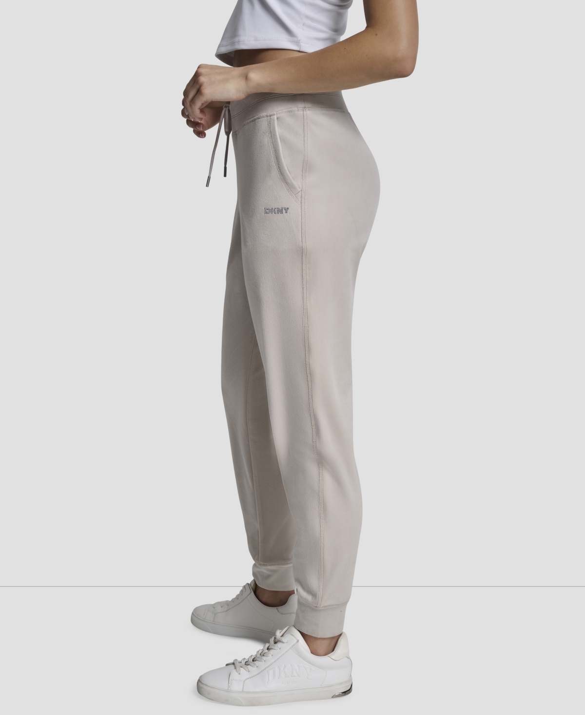 Dkny Ankle Length Jogger Pant In Gray