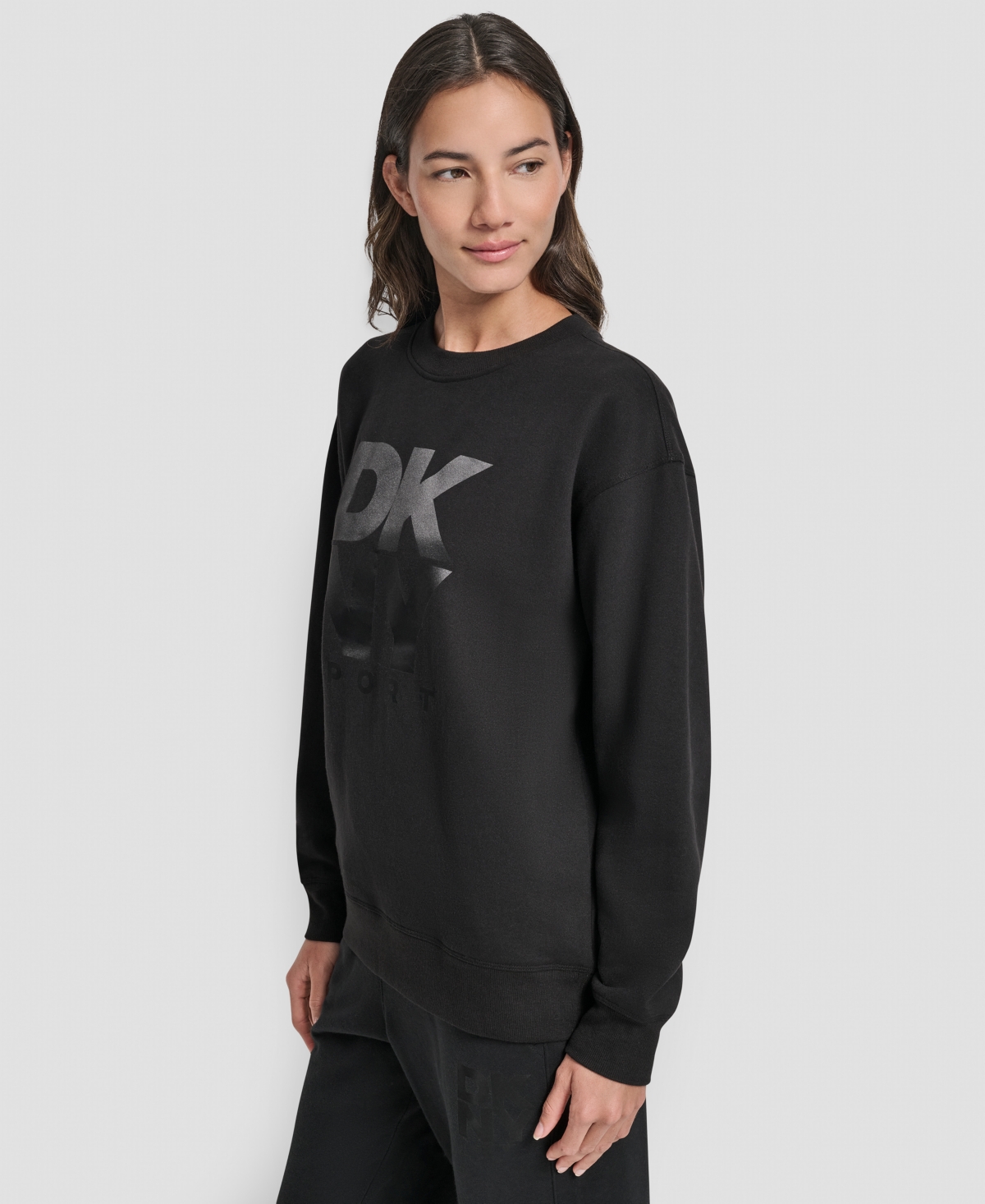 Dkny Women's Transfer Logo Crew Neck Sweatshirt