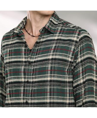 Men's Pine Green Woven Plaid Shirt
