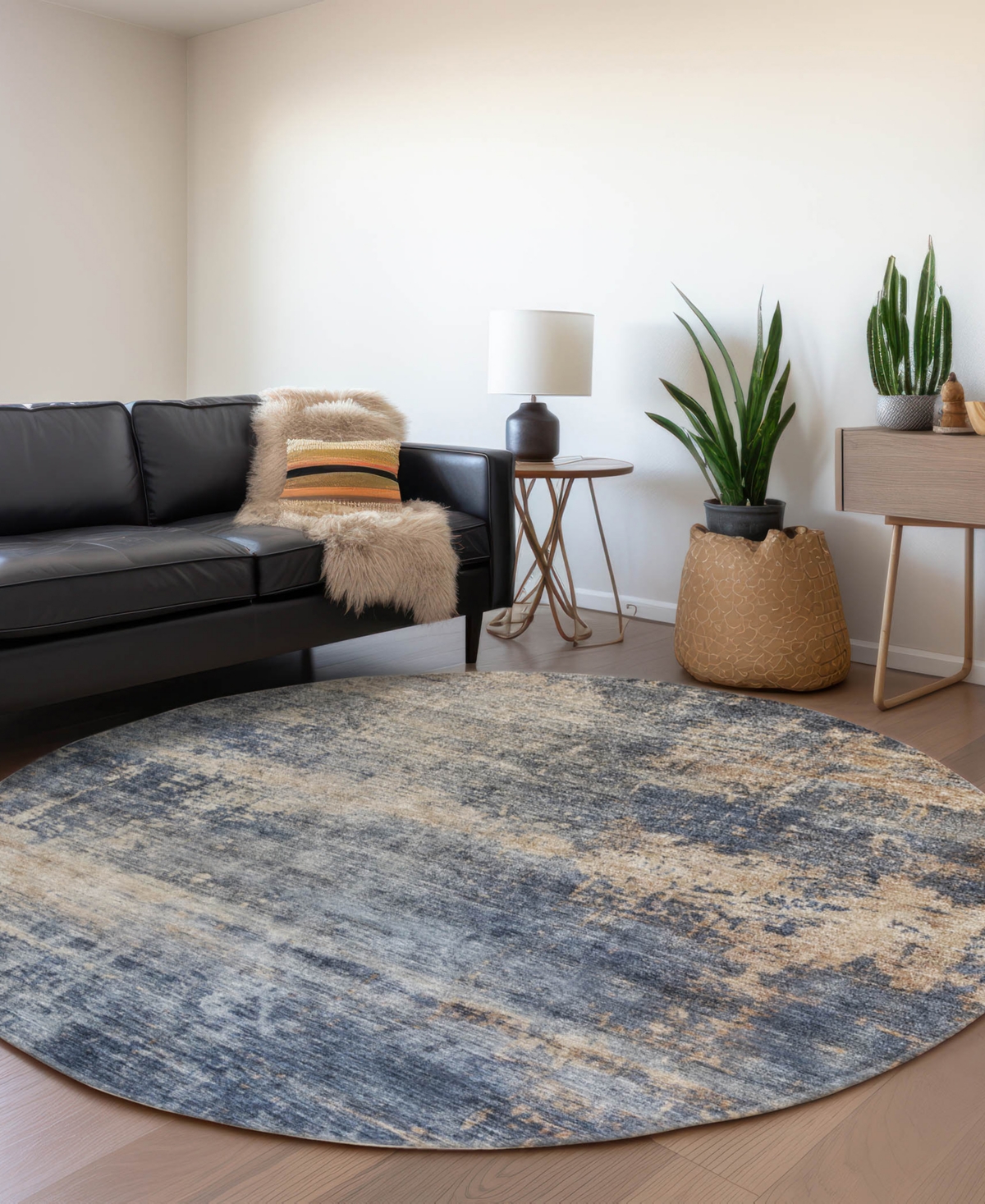 Dalyn Nouveau Nv25 8'x8' Round Area Rug In Blue