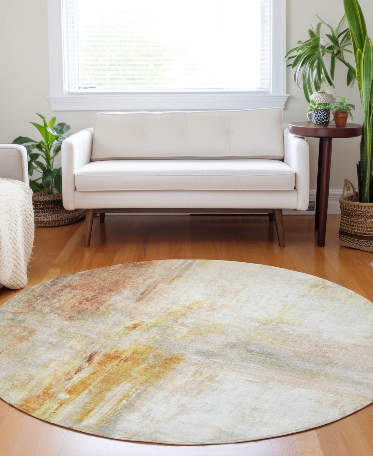 Dalyn Ravenna Rn2 8'x8' Round Area Rug In White