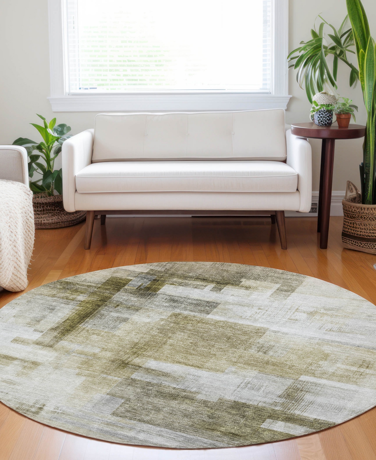 Dalyn Ravenna Rn6 8'x8' Round Area Rug In Brown