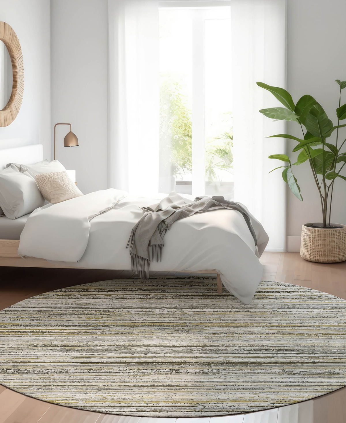 Dalyn Kochi Kc3 8'x8' Round Area Rug In Gray