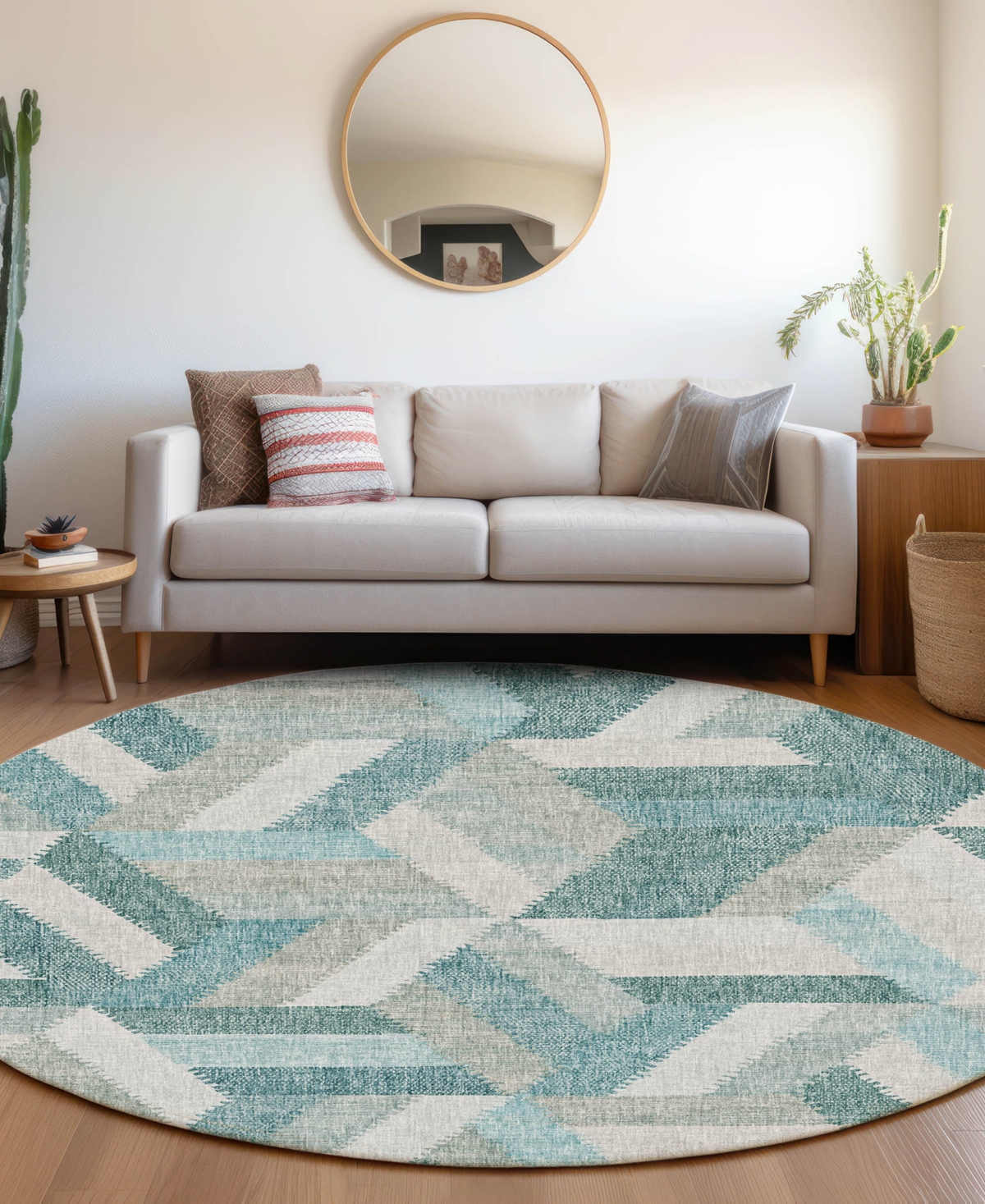 Dalyn Lorenzo Ln1 8'x8' Round Area Rug In Blue