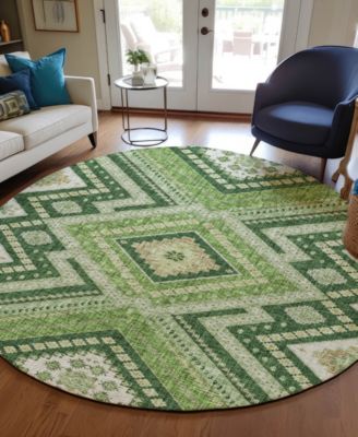 Portico Washable PO5 8'x8' Round Area Rug