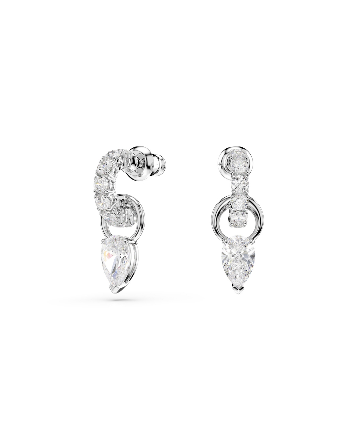 Swarovski Mesmera Rhodium Plated Earrings And Necklace Set In Silver