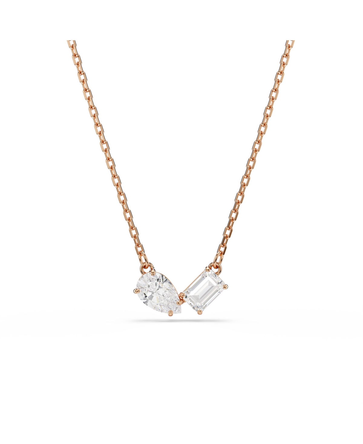 Swarovski Mesmera Rose Gold Tone Plated Earrings And Necklace Set In Gold