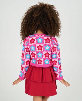 Little Girl Dress with Crochet Cardigan, 2 pc