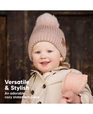 2pk Baby Hats, Baby Beanies, Newborn Hats for Baby Girls, Boys, Baby Winter Hat, 0-6 Months Infant Hat