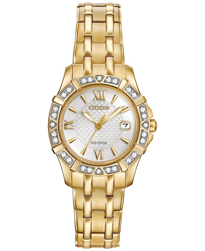 Citizen Women's Eco-Drive Diamond Accent Gold-Tone Stainless Steel