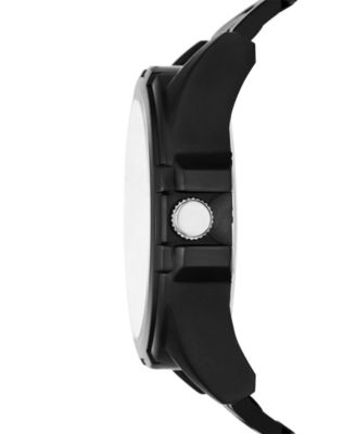 Men's Quartz Three-Hand Black Alloy Watch Set, 49mm