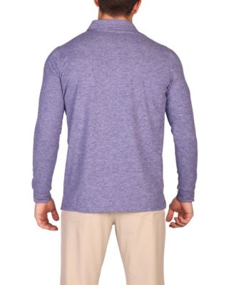 Men's Brushed Melange Super Soft Long Sleeve Polo
