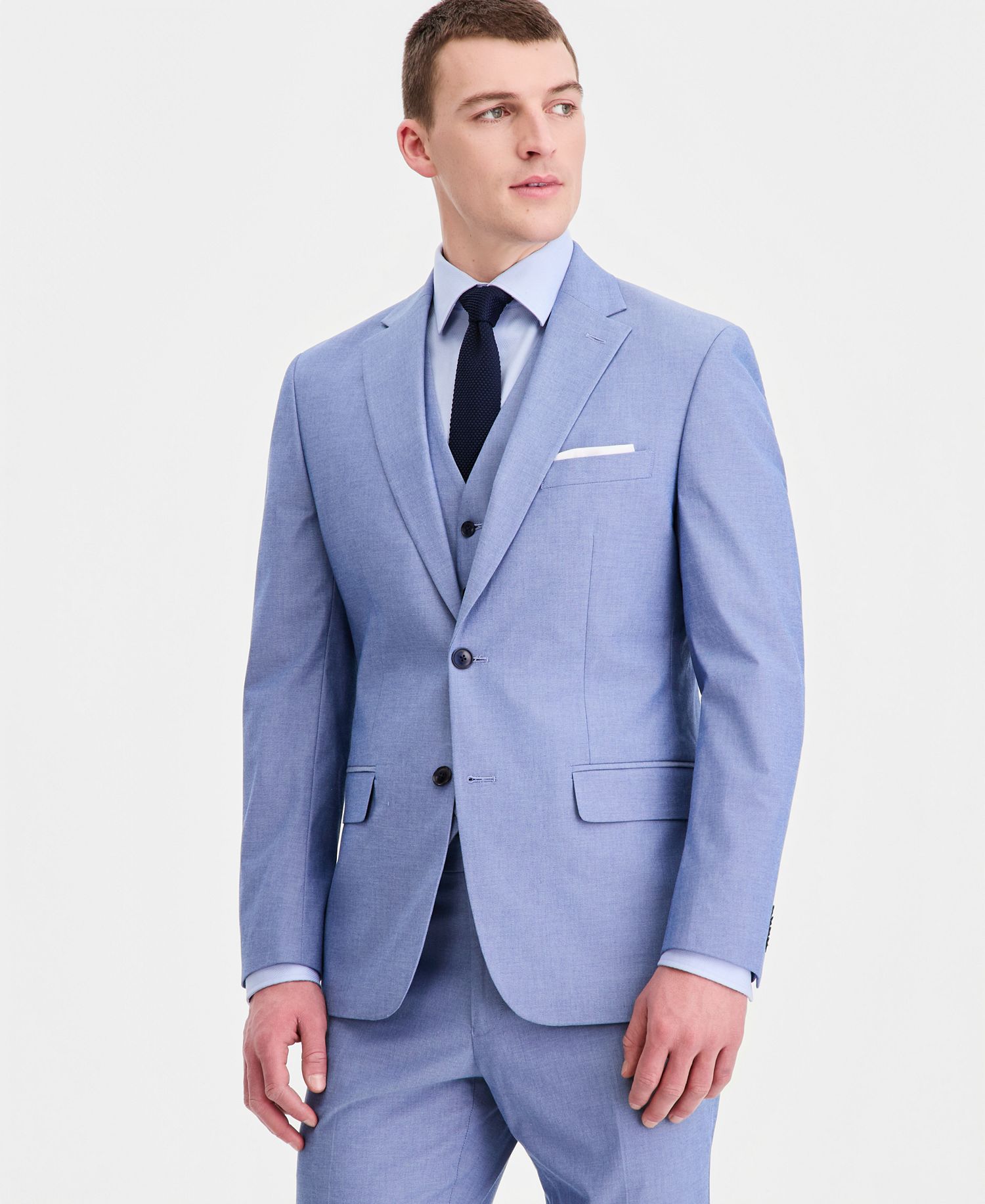 Tommy Hilfiger Men's TH Flex Stretch Chambray Suit Separates Jacket (4 Colors)