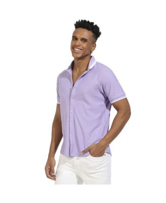 Men's Lavender Honeycomb Knit Shirt