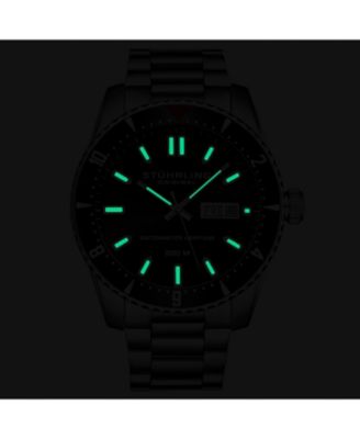 Men s Aquadiver 44mm Swiss Automatic Diver Watch, Black Dial, Rotating Bezel, Stainless Steel, 200M Water Resistant