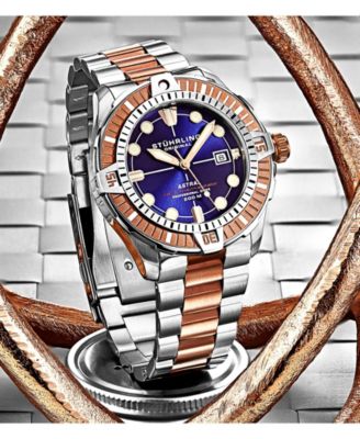 Men's Aquadiver Silver-tone Stainless Steel , Purple Dial , 45mm Round Watch
