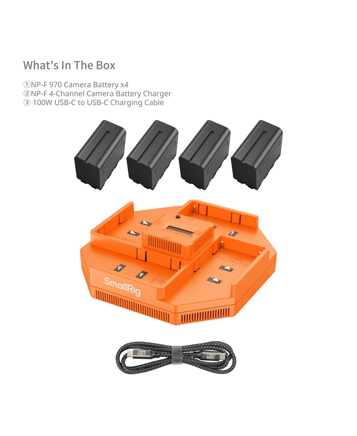 SmallRig SmallRig 4-Channel Camera Battery Charger & 4-Battery Kit for Sony Np-F970 4834