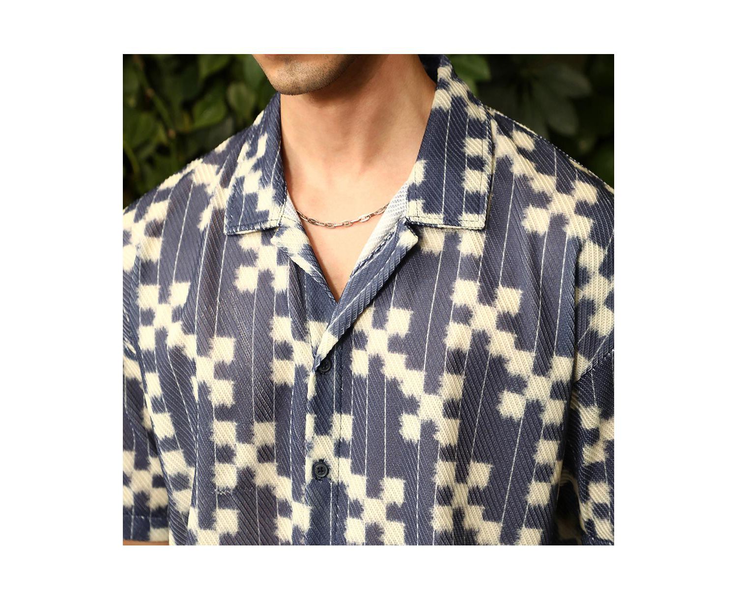 Men's Dice Mesh Oversized Shirt