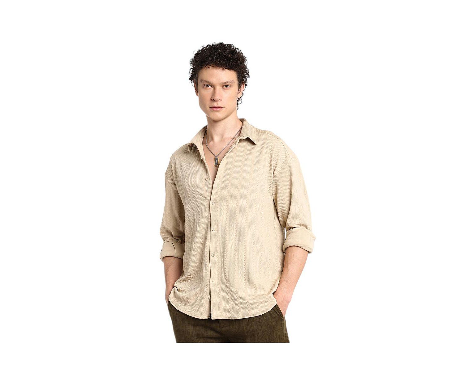 Men's Spear-Textured Shirt