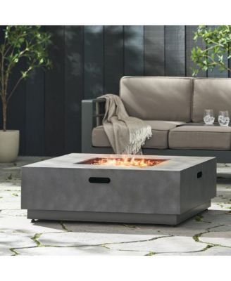 39 Inch Square Iron Propane Fire Pit with 50000 BTU Burner