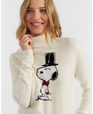 Women's Wool-Cashmere Top Hat Snoopy Sweater
