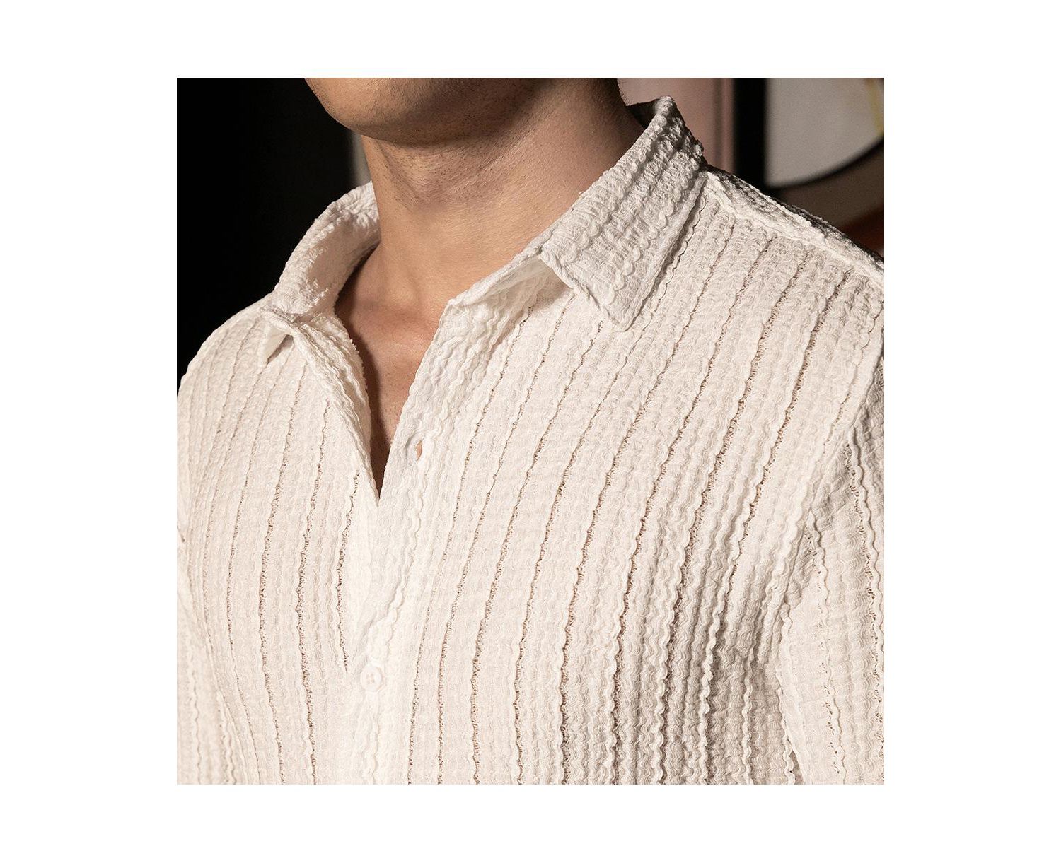 Men's Cloud-Lined Textured Shirt