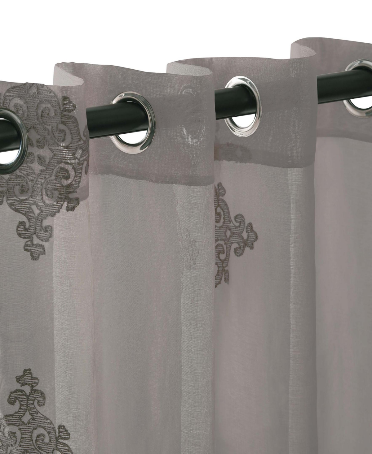Superior Damask Sheer Grommet Top Curtain Panels