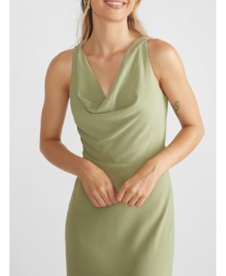 Women's Cowl Front Crepe Bridesmaid Dress