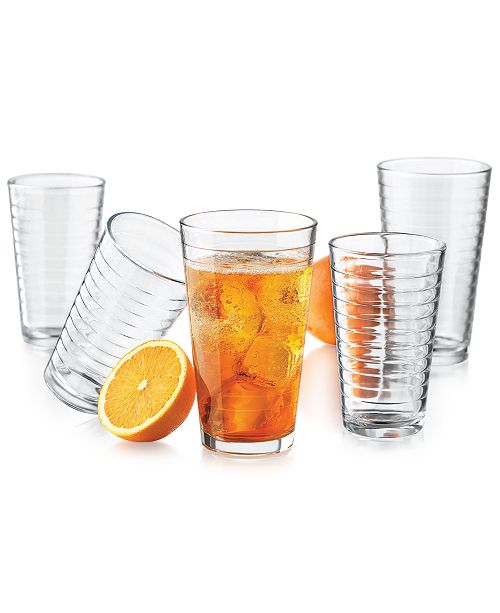 Libbey Hoops 16 Piece Glassware Set And Reviews Glassware Dining Macys 8678