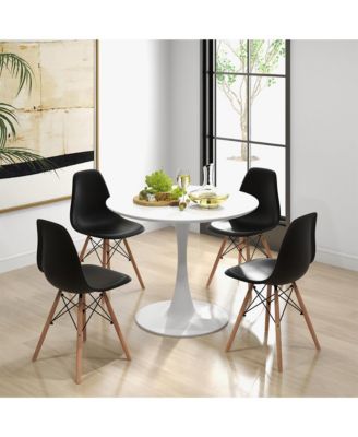 5 PCS Dining Set Modern Round Dining Table 4 Chairs for Small Space Kitchen