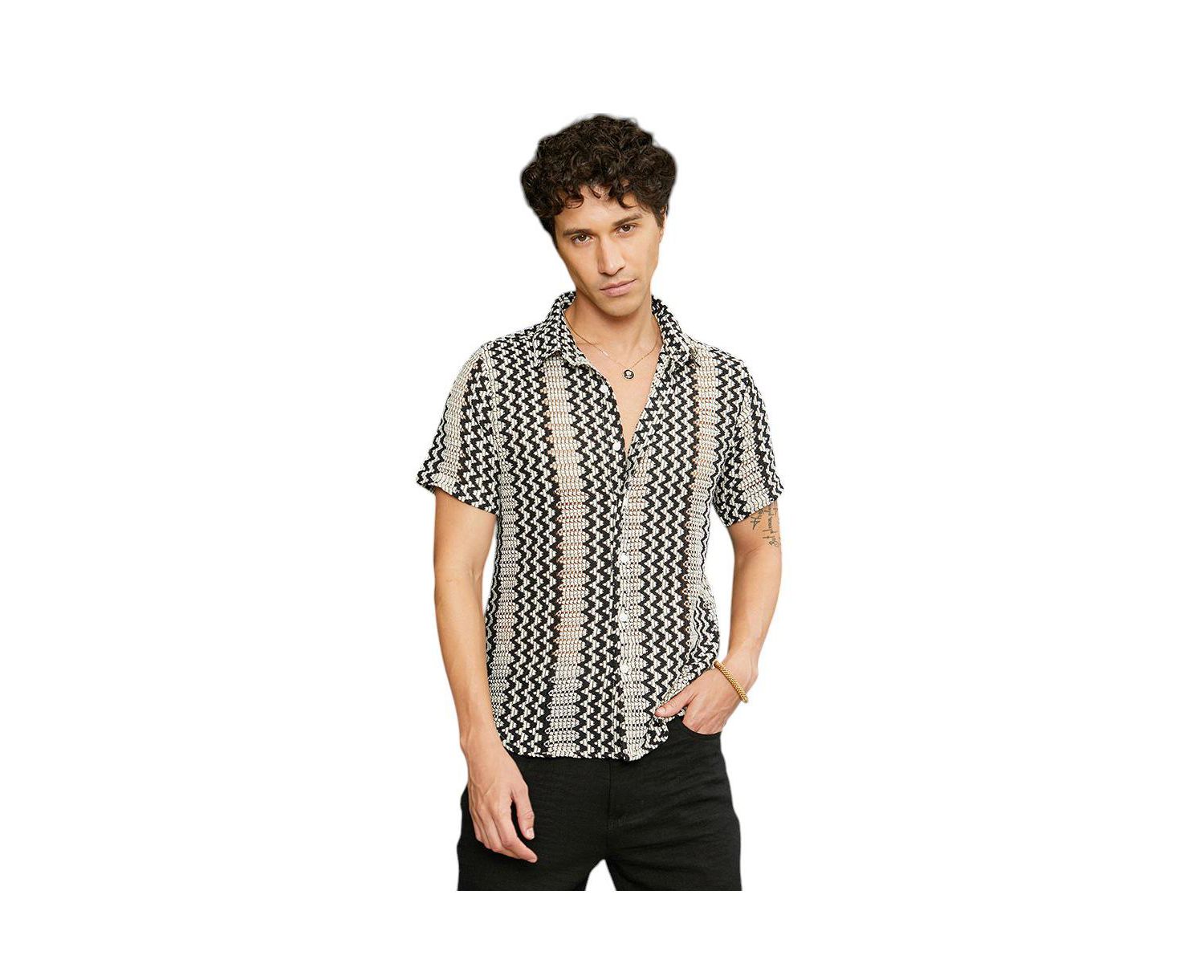 Men's Zigzag-Knit Shirt