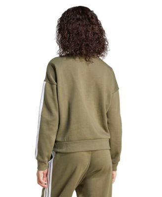 Women's Essentials 3-Stripes Fleece Crew Neck Sweatshirt
