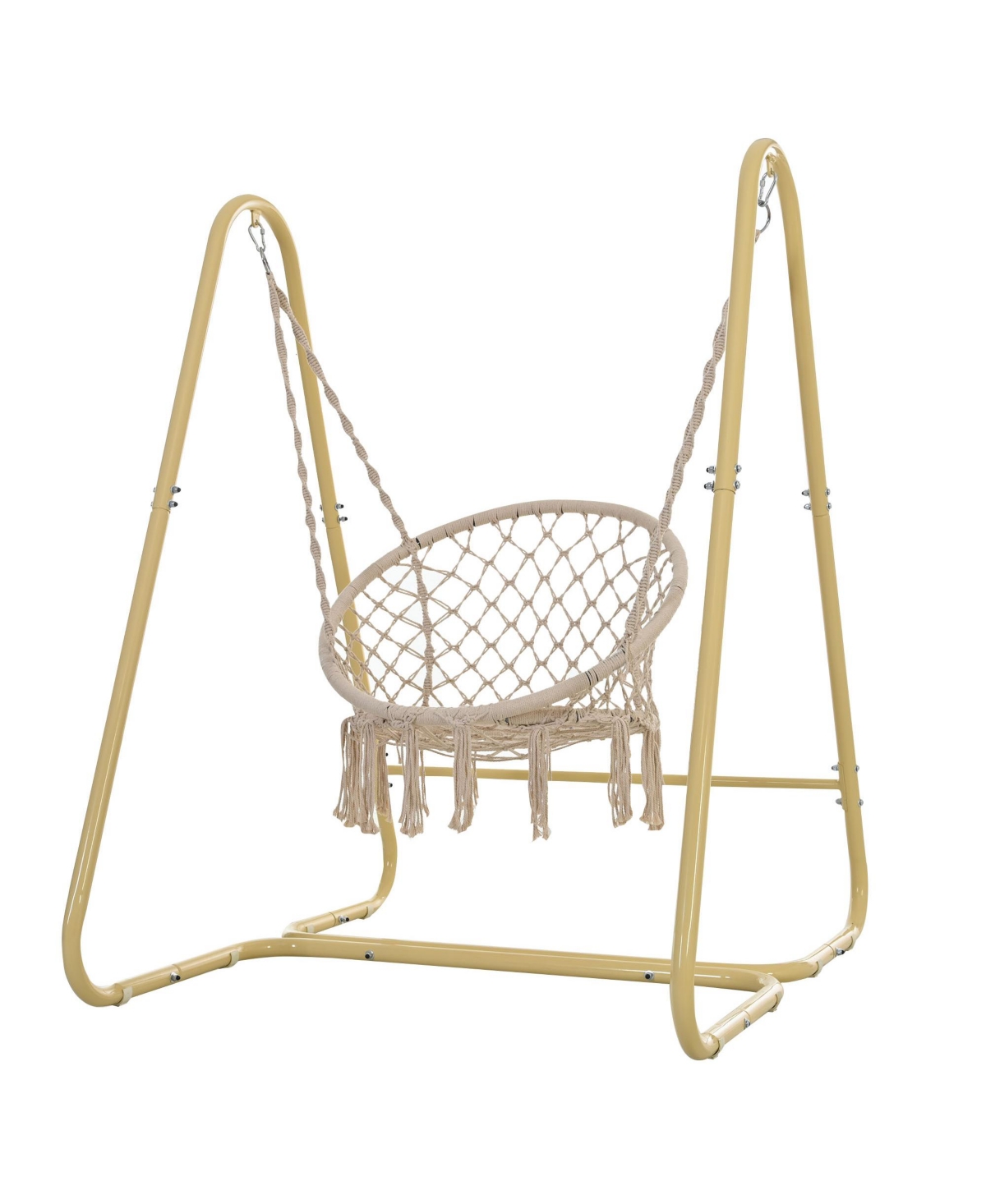 Flynama Handmade Macrame Swing Hammock Chair with Stand Boho Style