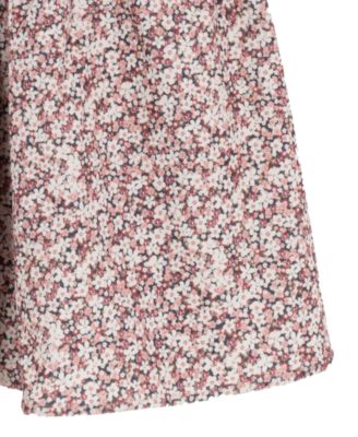 Little Girls' Floral Corduroy Dress with Quilted Vest, 2 pc