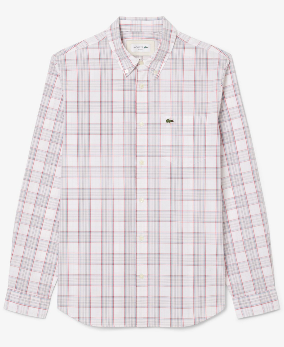 Lacoste Men's Slim Fit Stretch Plaid Shirt - 16 - 41 In Multi