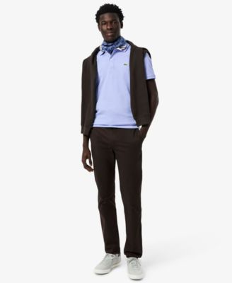 Men's Slim Fit Short Sleeve Ribbed Polo Shirt