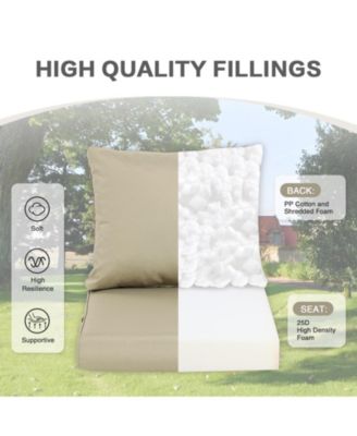 Outdoor Chair Cushions Set, 24"x24", Water Resistant Outdoor Deep Seat Cushions with Handle & Adjustable Straps.