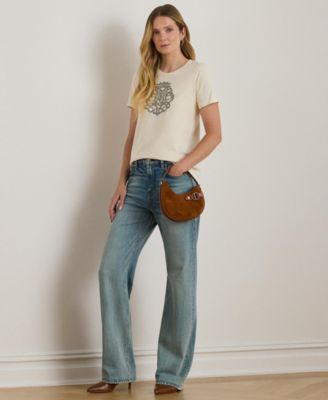 Women's Beaded-Crest Jersey T-Shirt