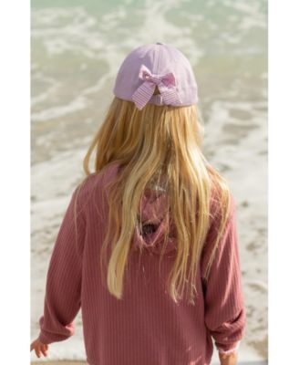 Toddler Girls  Rainbow Unicorn Bow Baseball Hat in Lavender