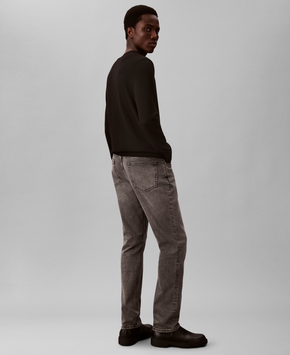 Calvin Klein Men's Slim Fit Stretch Jeans In Black