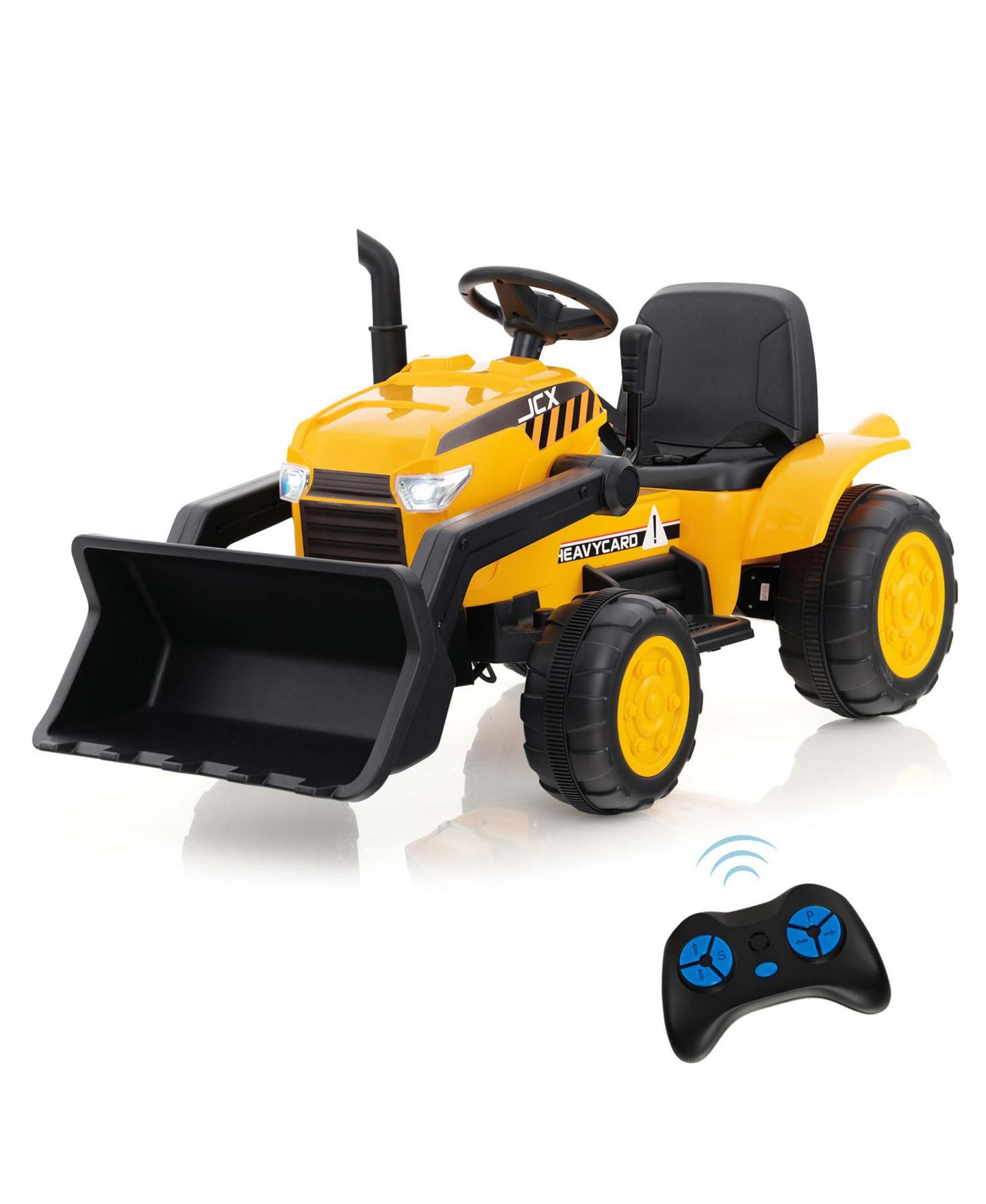 Детская игрушка Costway 12V Remote Control Electric Ride On Excavator, 66 lbs, 3–8 лет, цвет: Жёлтый — фото 1