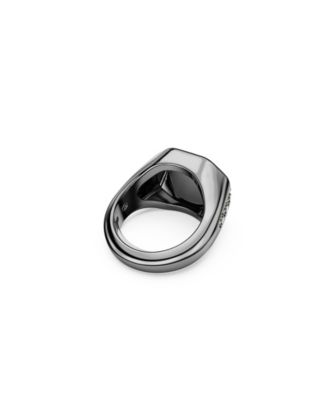 Dextera Black Ruthenium Plated Octagon Ring 
