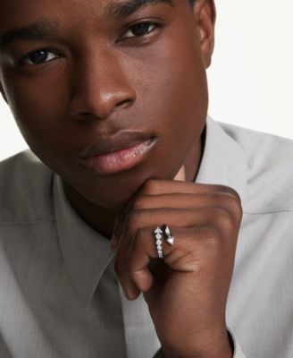 Sublima White Ruthenium Plated Open Ring