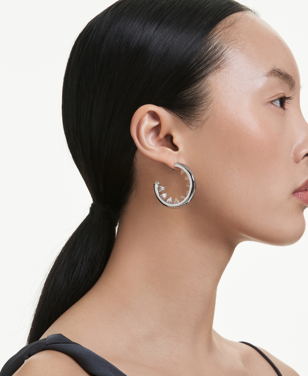 Swarovski Sublima Rhodium Plated Hoop Earrings