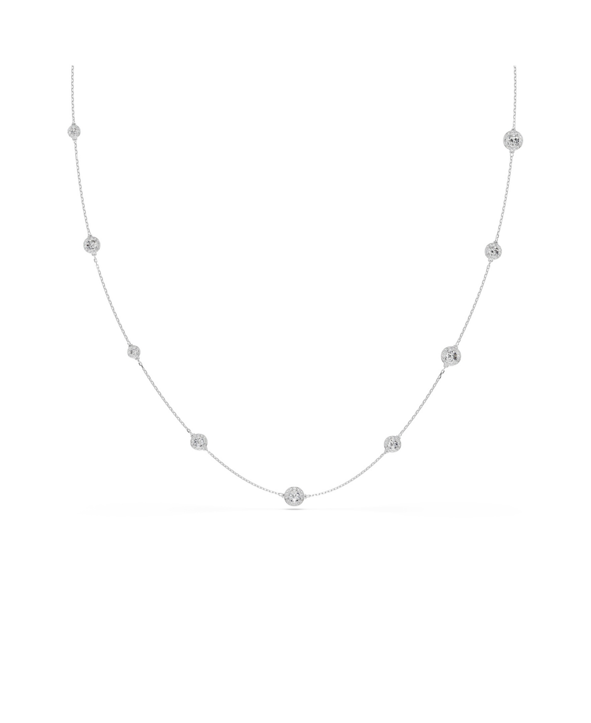 Swarovski Una Angelic Strandage Rhodium Plated Necklace In Silver