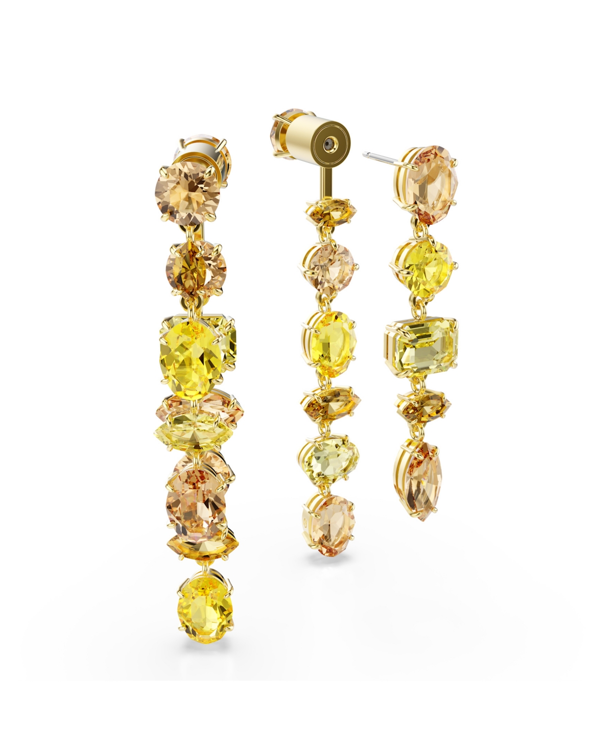 Swarovski Gema Gold-tone Plated Drop Earrings In Yellow