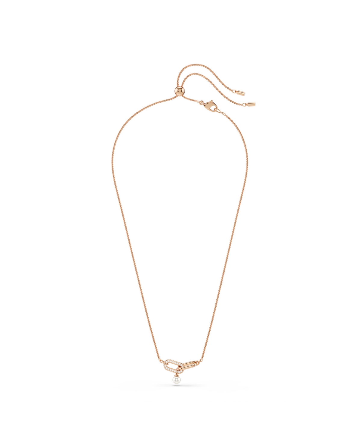 Swarovski Constella Crystal Pearl Round Cut Pendant Necklace In Gold